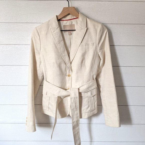 Banana Republic Jackets & Blazers - Banana Republic Linen Blend Belted Blazer 4